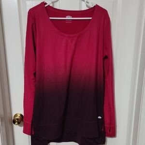 Maurices Red and Black Ombre Long Sleeve Top